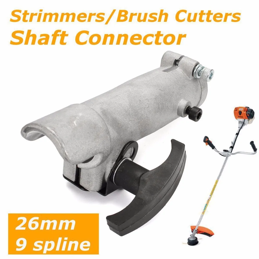 Newest Shaft Connector Joining Clamp 26mm 9 Spline For Various Trimmer Brush Cutter Accessories