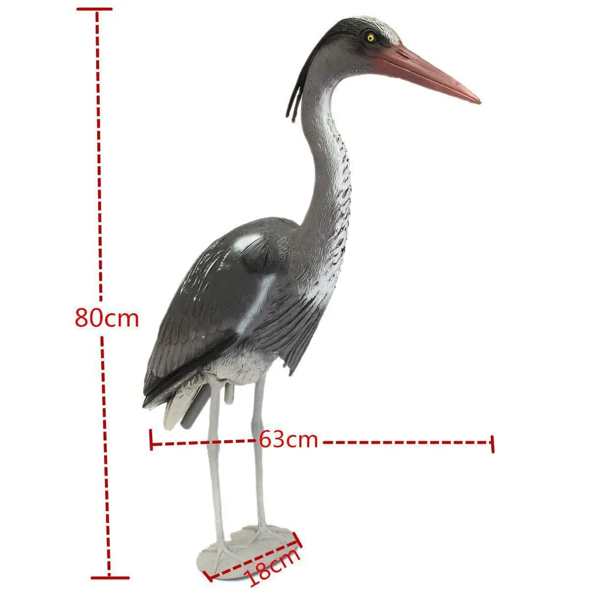 Lifelike Large Plastic Resin Decoy Heron Garden Ornament Bird Scarer Fish Pond Garden decoration
