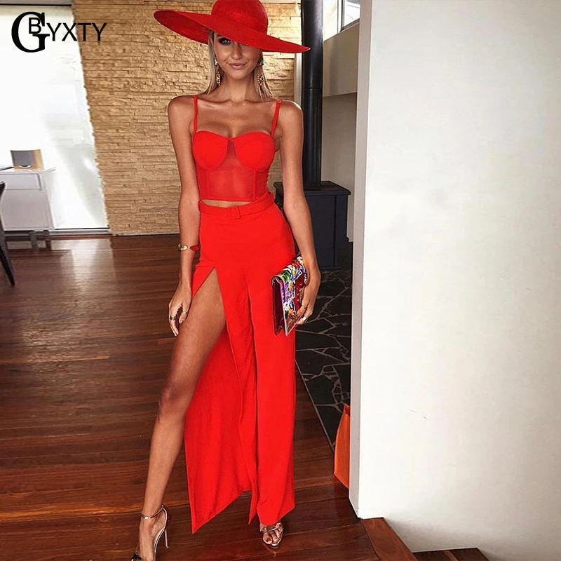 GBYXTY Summer Beach Set 2 Piece Set for Women Bralette Mesh Top and Split Pants Set 2019 Femme Outfit ensemble femme ZL112
GBYXTY Summer Beach Set 2 Piece Set for Women Bralette Mesh Top and Split Pants Set 2019 Femme Outfit ensemble femme ZL112