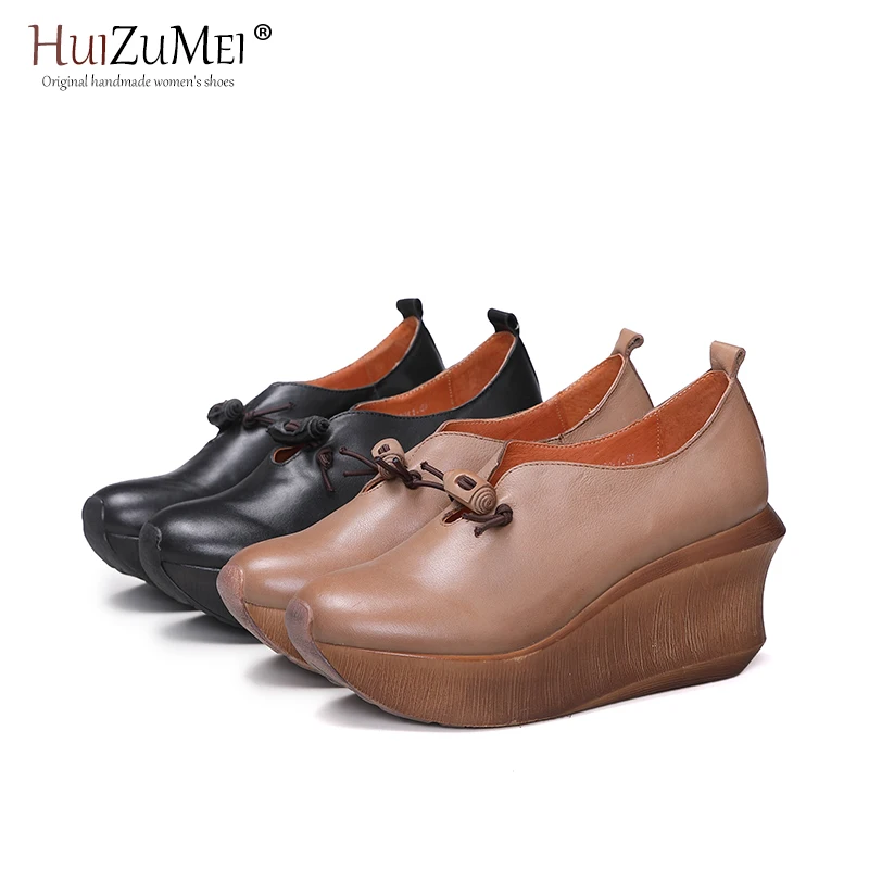 HUIZUMEI Stylish Girl Retro Single Shoes 2019 New Women Fashion Platform Shoes Shallow For Ladies Genuine Leather Shoes Soft
HUIZUMEI Stylish Girl Retro Single Shoes 2019 New Women Fashion Platform Shoes Shallow For Ladies Genuine Leather Shoes Soft