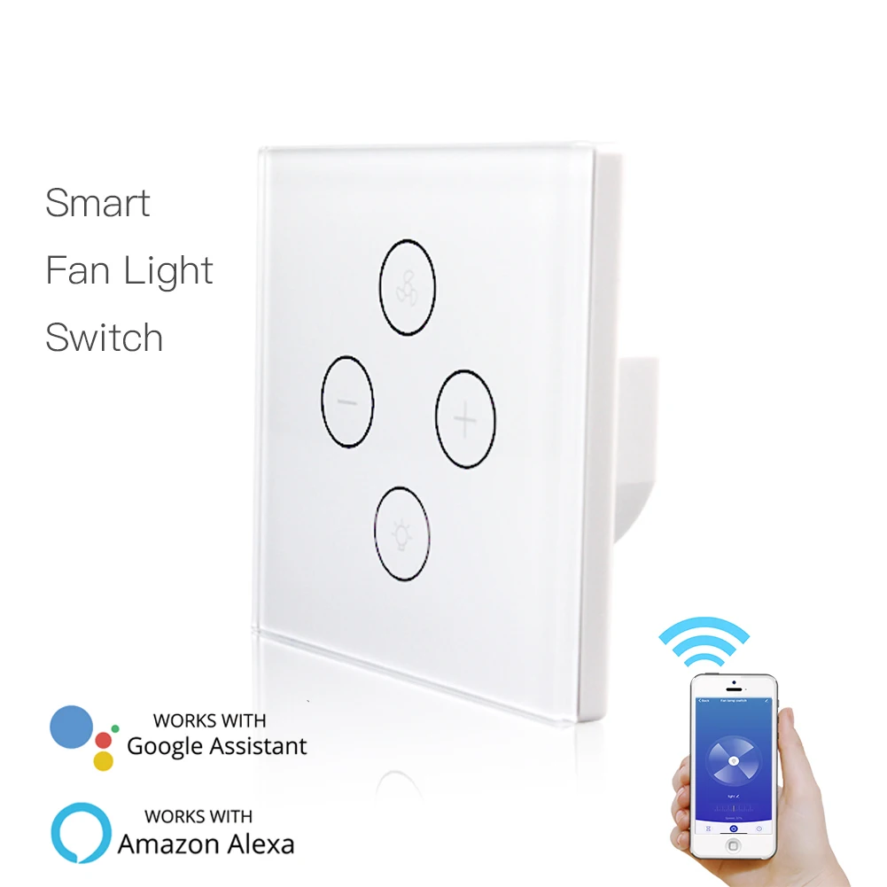 EU/US WiFi Smart Ceiling Fan Light Wall control Switch phone Time Voice Speed Smart Life Tuya APP Remote with Alexa Google Home
EU/US WiFi Smart Ceiling Fan Light Wall control Switch phone Time Voice Speed Smart Life Tuya APP Remote with Alexa Google Home