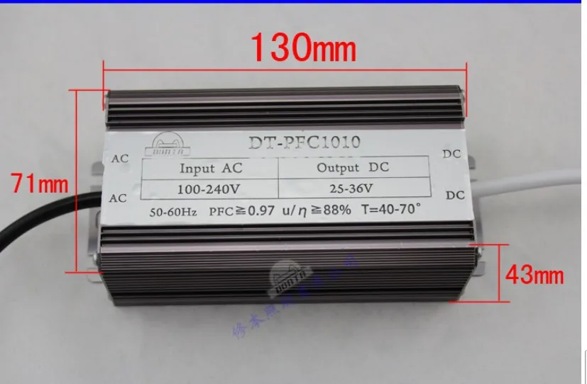Waterproof 100W LED driver Constant Current drivers w/ PFC DC 25-36V 3000mA For 100W chip 10 Series 10 parallel
Waterproof 100W LED driver Constant Current drivers w/ PFC DC 25-36V 3000mA For 100W chip 10 Series 10 parallel