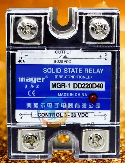 mager Genuine new original single-phase SSR SSR single-phase solid-state relay 40A DC-DC DC control DC MGR-1 DD220D40 5-220VDC
mager Genuine new original single-phase SSR SSR single-phase solid-state relay 40A DC-DC DC control DC MGR-1 DD220D40 5-220VDC