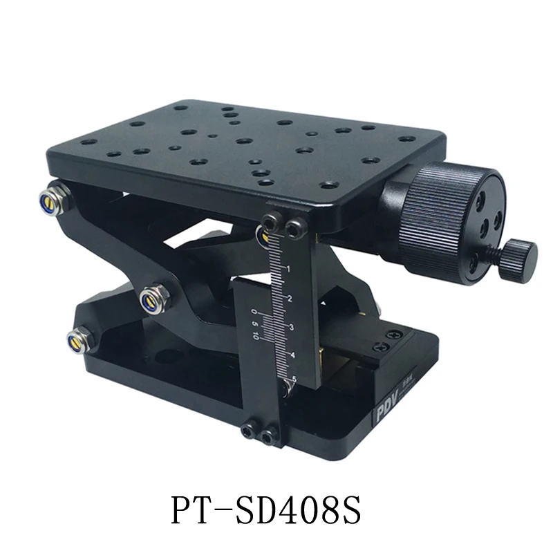 PT-SD408S precision manual lifting platform, Z-axis elevator, size 120*80mm stroke 60 mm bearing 20kg
PT-SD408S precision manual lifting platform, Z-axis elevator, size 120*80mm stroke 60 mm bearing 20kg