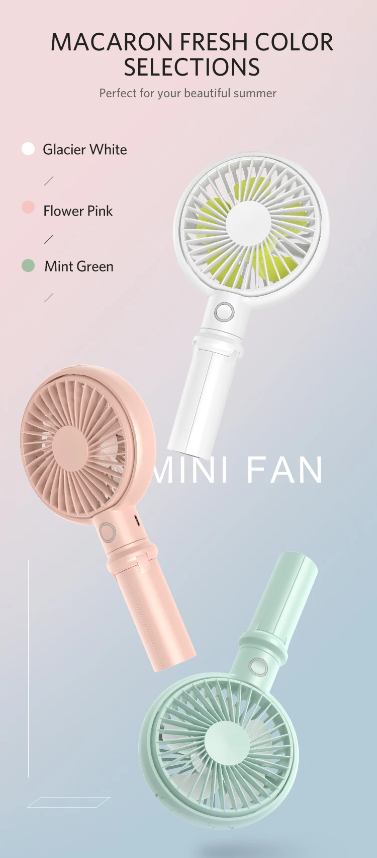 Rechargeable Colorful USB Mini Fan Handheld Fan with 3-Speed - - gadget Rechargeable Colorful USB Mini Fan Handheld Fan with 3-Speed - - gadget