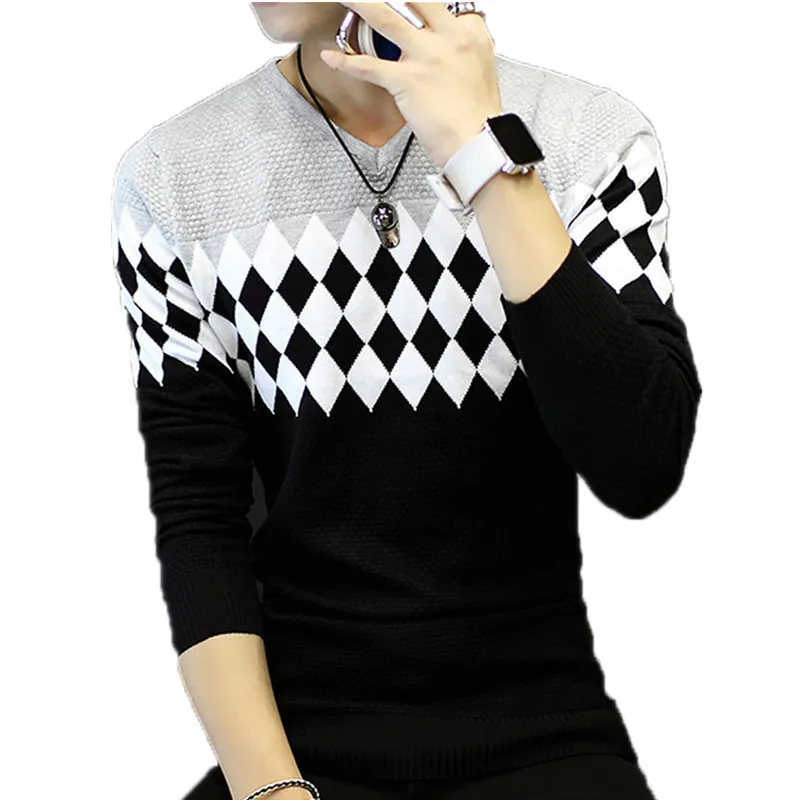 Autumn Casual Cotton And Polyester Young Men's Sweater Slim V-Neck/ O-Neck Geometric Pattern Pullover Sweater Men Coat FYY063
Autumn Casual Cotton And Polyester Young Men's Sweater Slim V-Neck/ O-Neck Geometric Pattern Pullover Sweater Men Coat FYY063