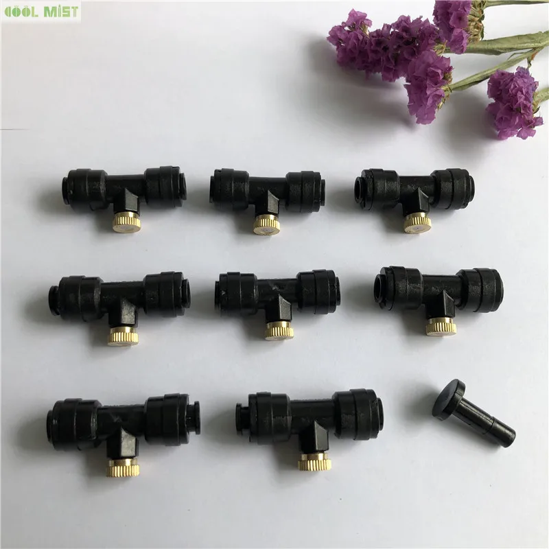 S073 1/4'' Male Thread Low Pressure 8pc Nozzle Slip Lock (Quick Connect) 10/24 UNC Misting Nozzle with 8pc Tees Fittings Plastic
S073 1/4'' Male Thread Low Pressure 8pc Nozzle Slip Lock (Quick Connect) 10/24 UNC Misting Nozzle with 8pc Tees Fittings Plastic