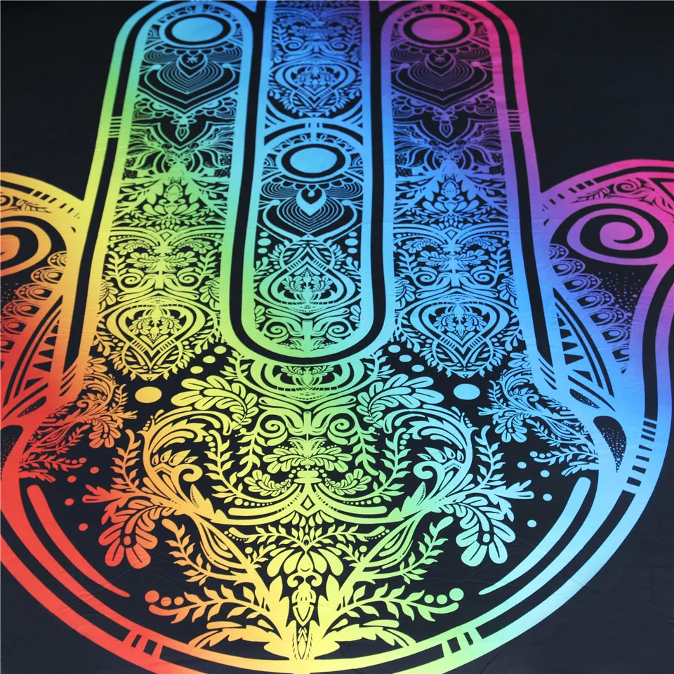 Colorful Hamsa Hand Vintage Tapestry Colorful Hamsa Hand Vintage Tapestry