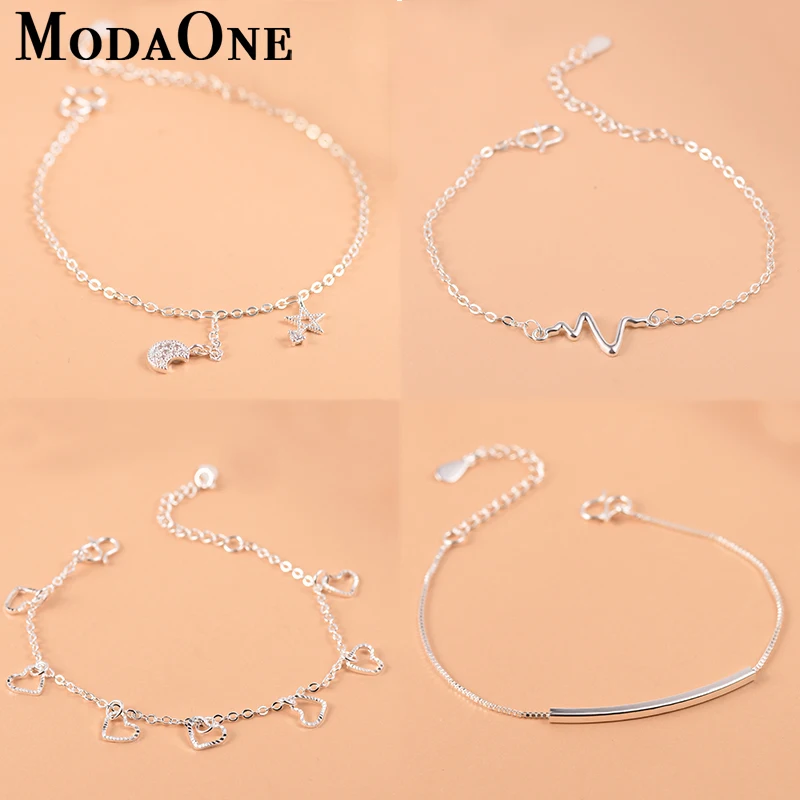 ModaOne 925 Sterling Silver Charm Bracelet For Women Girls Luxury Brand Heart Lovely Cute Anklet Jewelry Pulseras Mujer
ModaOne 925 Sterling Silver Charm Bracelet For Women Girls Luxury Brand Heart Lovely Cute Anklet Jewelry Pulseras Mujer