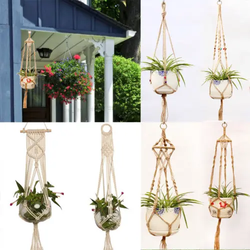 Vintage Flower Pot Holder Hanging Basket Handcrafted Braided Rope Macrame Plant Hanger Home Garden Decor
Vintage Flower Pot Holder Hanging Basket Handcrafted Braided Rope Macrame Plant Hanger Home Garden Decor