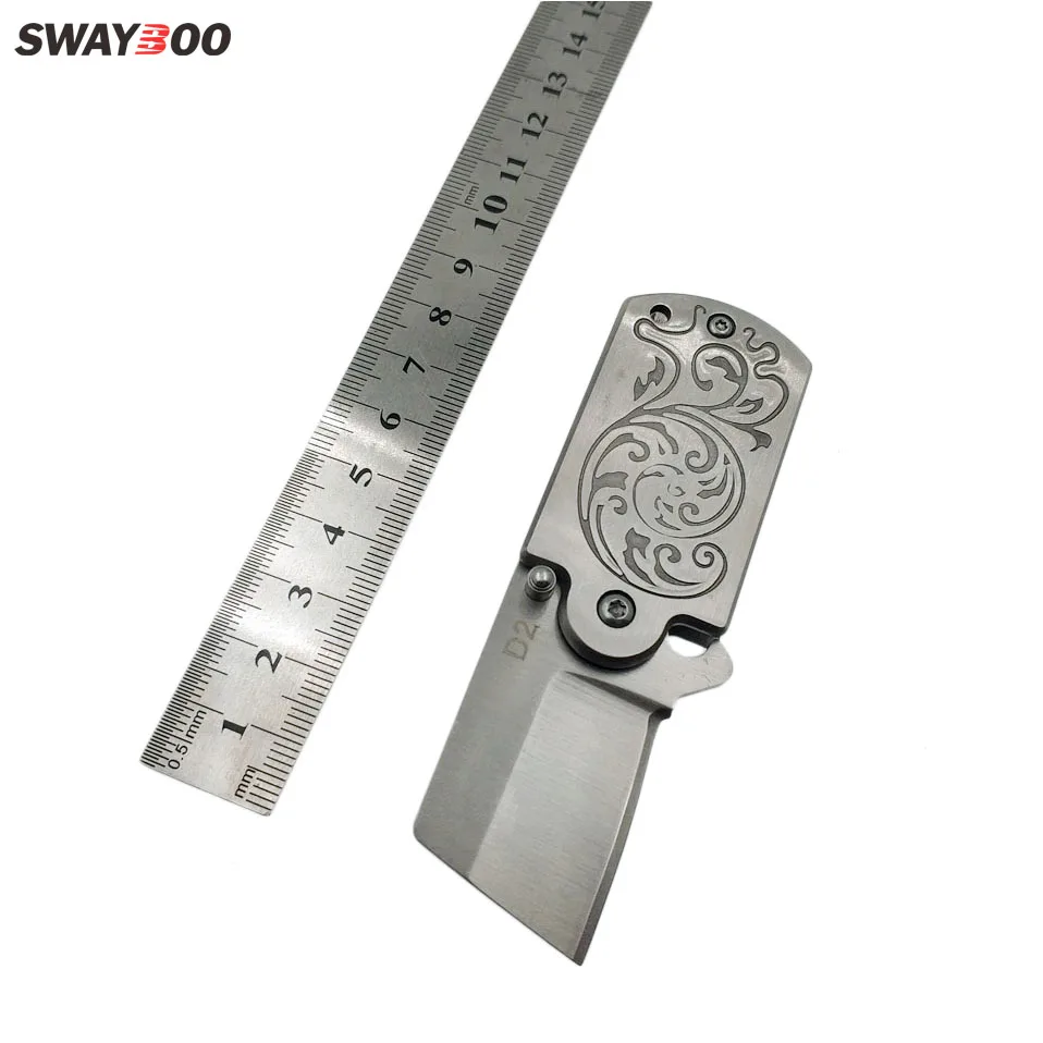 swayboo mini outdoor folding knife hanging D2 blade Stainless steel carving handle multi-function EDC carry knife with opener
swayboo mini outdoor folding knife hanging D2 blade Stainless steel carving handle multi-function EDC carry knife with opener
