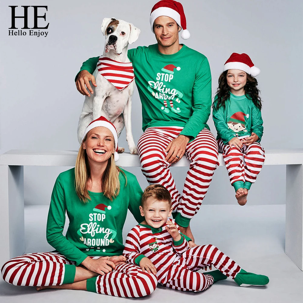 HE Hello Enjoy Family Christmas Pajamas Set Striped Mama Daughter Father Son Matching Clothes Navidad Family Look Outfit Nighty
HE Hello Enjoy Family Christmas Pajamas Set Striped Mama Daughter Father Son Matching Clothes Navidad Family Look Outfit Nighty