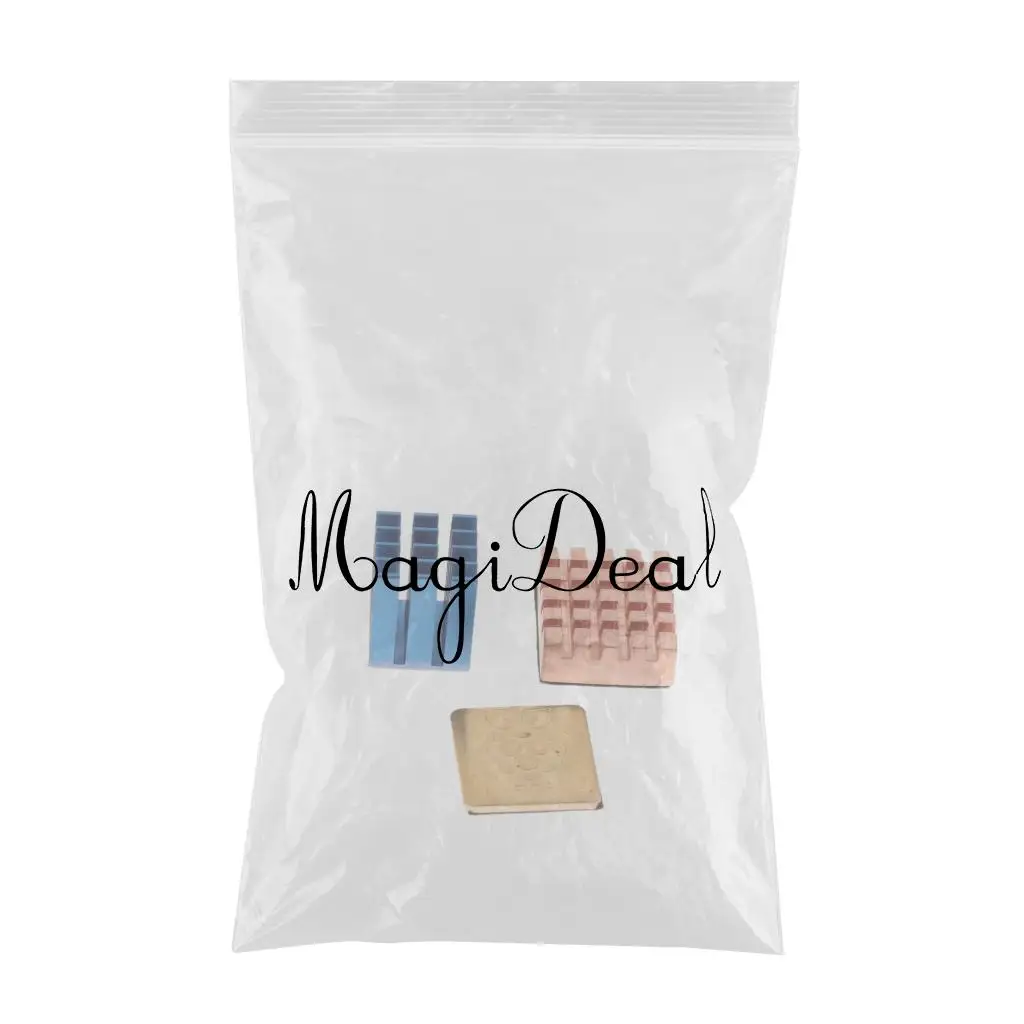 3Pcs Cooling Copper Heatsinks Kit Cooler & Adhesive Tape for Raspberry Pi 3 Copper Heat sink Cooler
