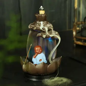 Little Monk Ceramic Censer Backflow Incense Burner Smoke Waterfall Incense Holder With Led Light Home Decor Use In Home Office
Little Monk Ceramic Censer Backflow Incense Burner Smoke Waterfall Incense Holder With Led Light Home Decor Use In Home Office