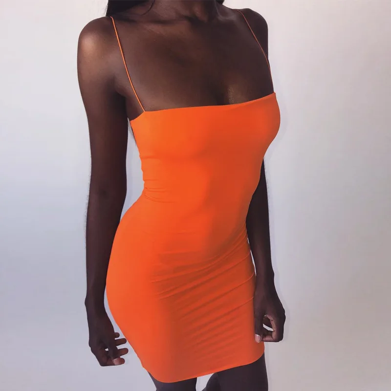 orange tube dress