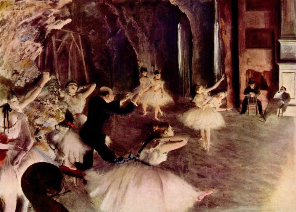 High quality Oil painting Canvas Reproductions The Rehearsal of the Ballet on Stage (1874) By Edgar Degas hand painted
High quality Oil painting Canvas Reproductions The Rehearsal of the Ballet on Stage (1874) By Edgar Degas hand painted