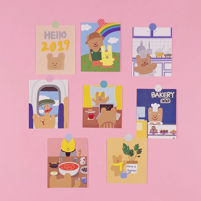 8Pcs/Packs Cute Postcard Style Sticker Kawaii Bear Hand Account Decoration Handmade Sticker Cartoon Album Wall Sticker
8Pcs/Packs Cute Postcard Style Sticker Kawaii Bear Hand Account Decoration Handmade Sticker Cartoon Album Wall Sticker