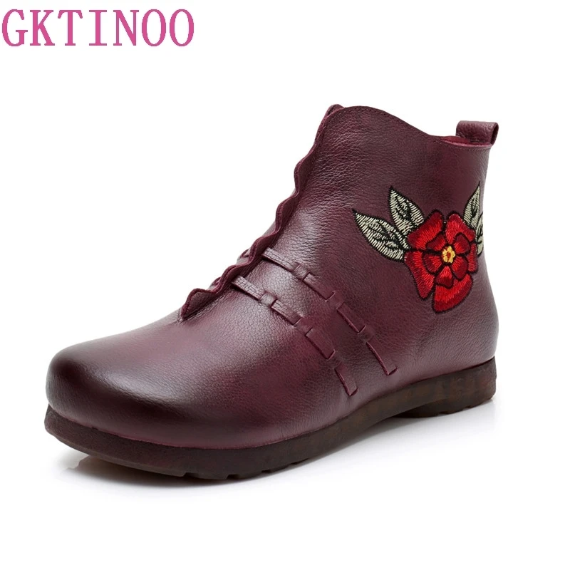 GKTINOO Floral Ankle Boots For Women Autumn Winter Genuine Leather Flat Women's Boots Retro Handmade Comforable Shoes
GKTINOO Floral Ankle Boots For Women Autumn Winter Genuine Leather Flat Women's Boots Retro Handmade Comforable Shoes