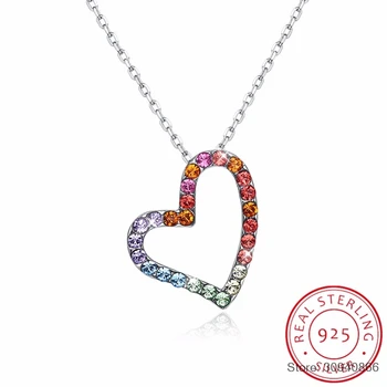 SMTCAT Crystals From Hollow Heart Pendant Necklace For Women Chic S925 Silver Colorful Collares Valentine's Day Gift
SMTCAT Crystals From Hollow Heart Pendant Necklace For Women Chic S925 Silver Colorful Collares Valentine's Day Gift