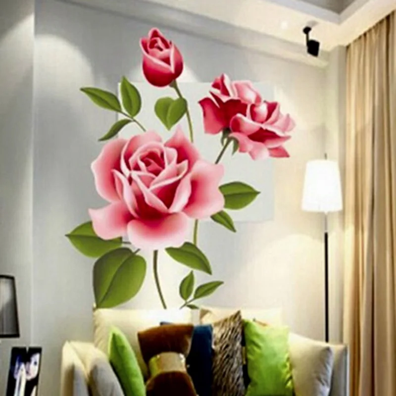Fashion Home Decor Room Decals Romantic Love 3D Rose Flower Removable Wall Sticker 2018
Fashion Home Decor Room Decals Romantic Love 3D Rose Flower Removable Wall Sticker 2018