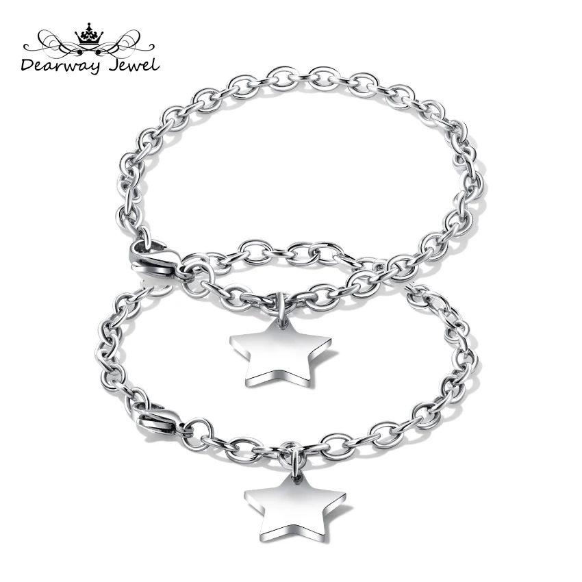 New Titanium Steel Romantic Bracelets for Lovers Plated Link Chain With Pentagram 18cm and 20.5cm Fashion Jewelry for Lovers
New Titanium Steel Romantic Bracelets for Lovers Plated Link Chain With Pentagram 18cm and 20.5cm Fashion Jewelry for Lovers