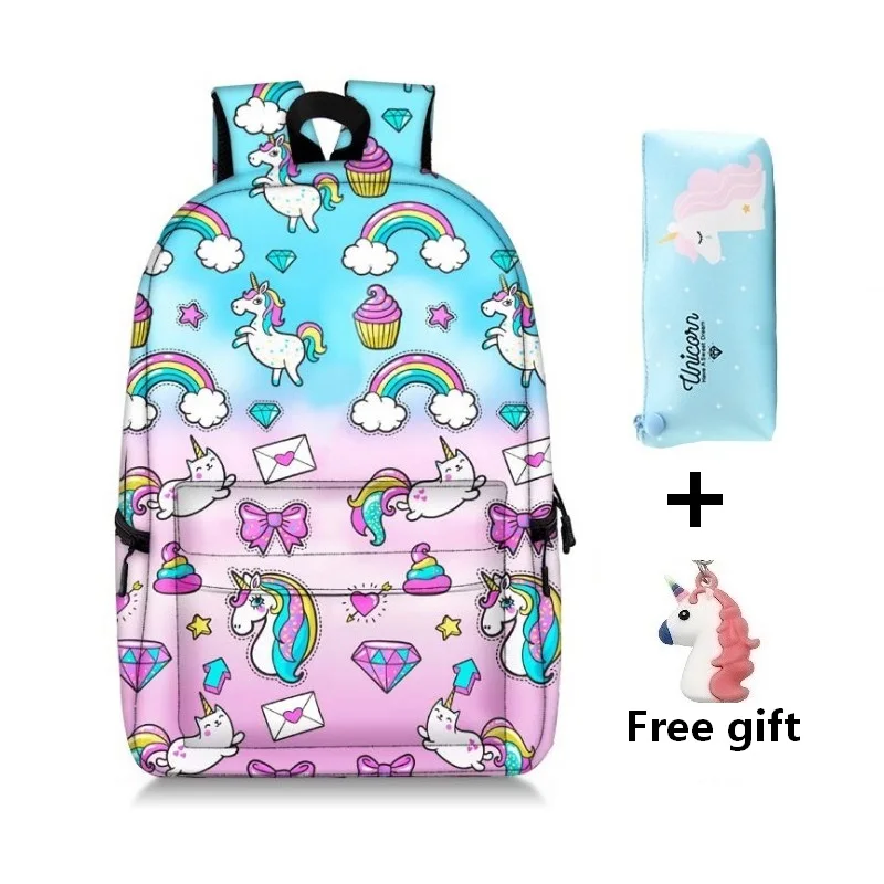 New Unicorn print student school bag Pink green iridescent 3 Set combination child backpack Girl waterproof backpacks Travel bag
New Unicorn print student school bag Pink green iridescent 3 Set combination child backpack Girl waterproof backpacks Travel bag