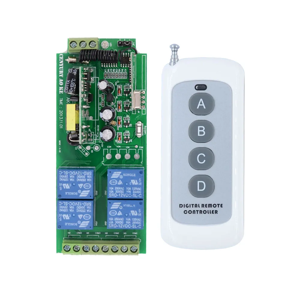 85V 110V 220V 250V RF 4 CH Wide Voltage Multi-Function Receiver & Folding Remote Control Switch System 315/433 MHZ
85V 110V 220V 250V RF 4 CH Wide Voltage Multi-Function Receiver & Folding Remote Control Switch System 315/433 MHZ