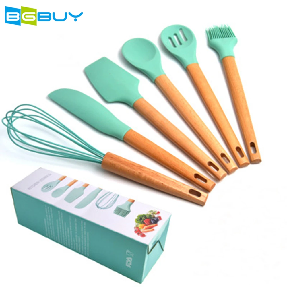 6/7-Piece Silicone Kitchen Utensil Set - Natural Wooden Handles with Non-Stick Silicone Heat-Resistant Cookware for Cooking
6/7-Piece Silicone Kitchen Utensil Set - Natural Wooden Handles with Non-Stick Silicone Heat-Resistant Cookware for Cooking