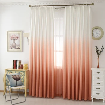 

Gradient Color Window Eyelets Curtains For Living Room Modern Curtains Tulle Fabric Blackout Drape For Bedroom Balcony WP185&2