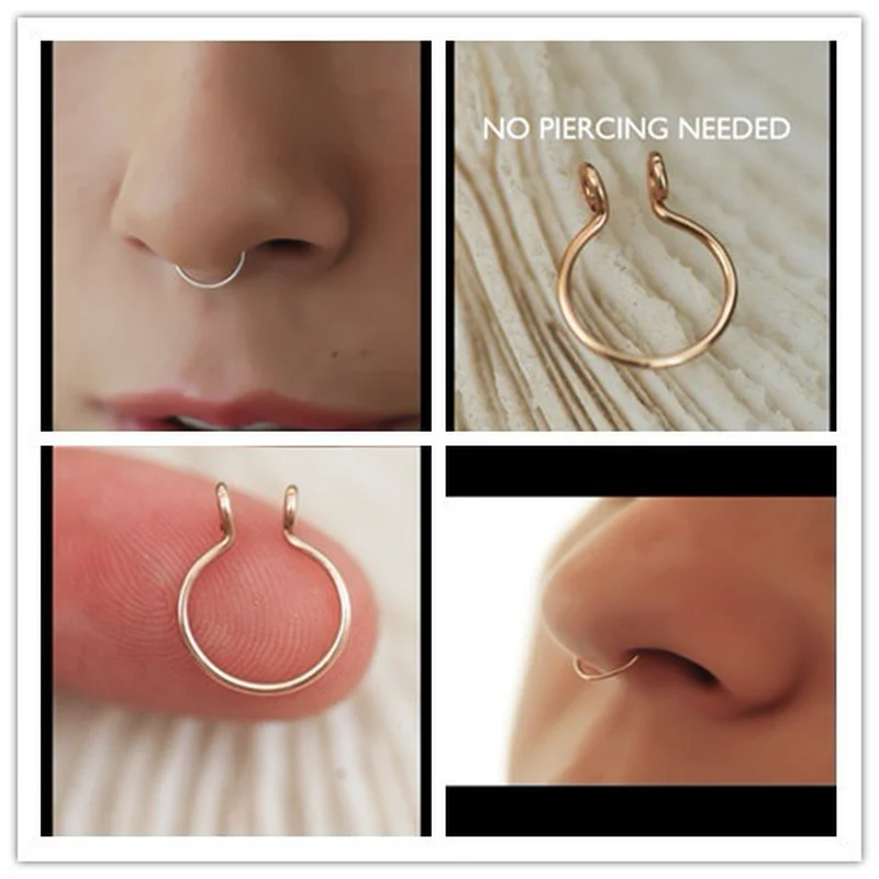 Punk Gothic Gold Silver Nose Ring Fake Piercing Body Jewelry for Man Women Fashion Jewelry 2019 New
Punk Gothic Gold Silver Nose Ring Fake Piercing Body Jewelry for Man Women Fashion Jewelry 2019 New