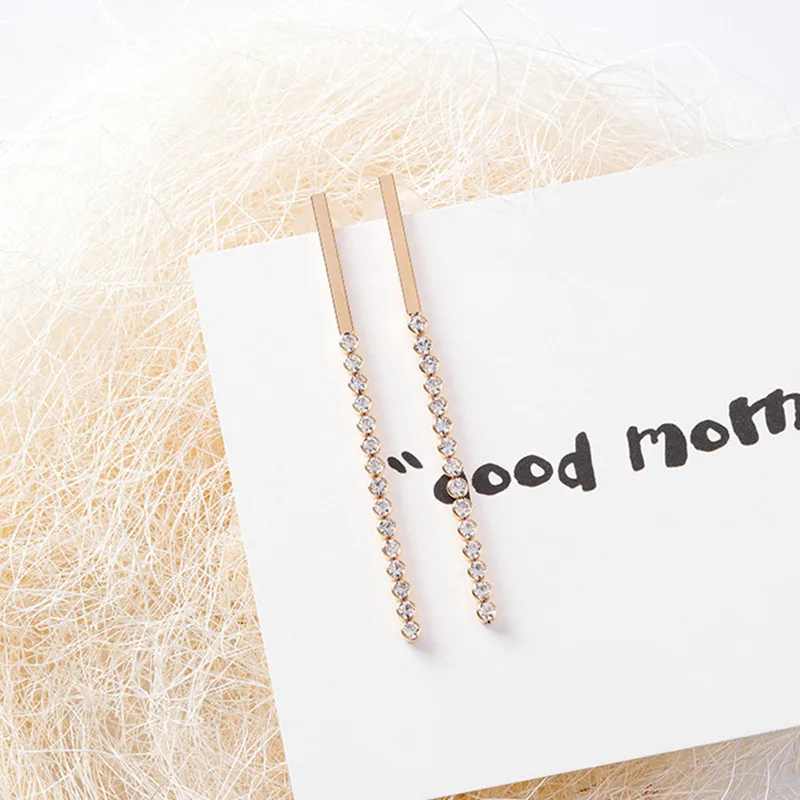 New Simple Metal Long Rhinestone Chain Drop Earrings Temperament Women Line Tassel Boucle D'oreille Femme Jewelry EC1508
New Simple Metal Long Rhinestone Chain Drop Earrings Temperament Women Line Tassel Boucle D'oreille Femme Jewelry EC1508