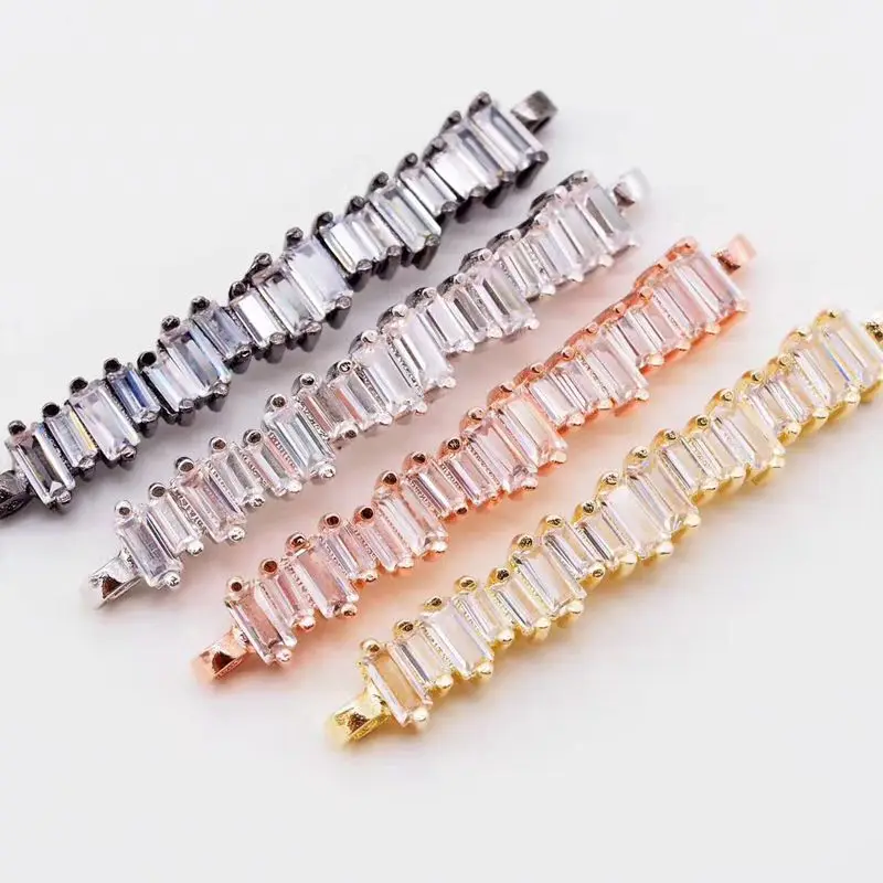3 Pcs/lot Clear CZ Strip Copper Charms 4 Colors Connectors For DIY Jewelry Bracelets Necklaces Making
3 Pcs/lot Clear CZ Strip Copper Charms 4 Colors Connectors For DIY Jewelry Bracelets Necklaces Making