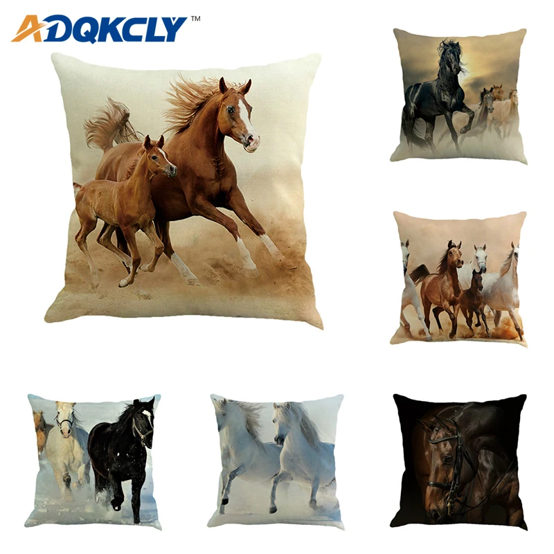 ADQKCLY Horse Pattern Cushion Cover Polyester&Linen Steed Animal War Horse Decorative throw Pillow Cover Couch Wasit Pad Covers
ADQKCLY Horse Pattern Cushion Cover Polyester&Linen Steed Animal War Horse Decorative throw Pillow Cover Couch Wasit Pad Covers