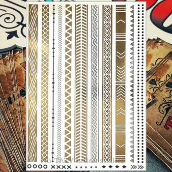 Nu-TATY 24 style Temporary Tattoo Body Art, golden Long irregular pattern Designs, Flash Tattoo Sticker Waterproof 21*15cm
Nu-TATY 24 style Temporary Tattoo Body Art, golden Long irregular pattern Designs, Flash Tattoo Sticker Waterproof 21*15cm