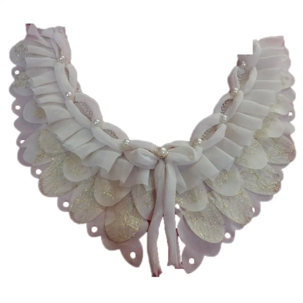 Chiffon Bowknot Neckline Lace Collar Charming Sewing Faux Pearl Applique Patch
Chiffon Bowknot Neckline Lace Collar Charming Sewing Faux Pearl Applique Patch