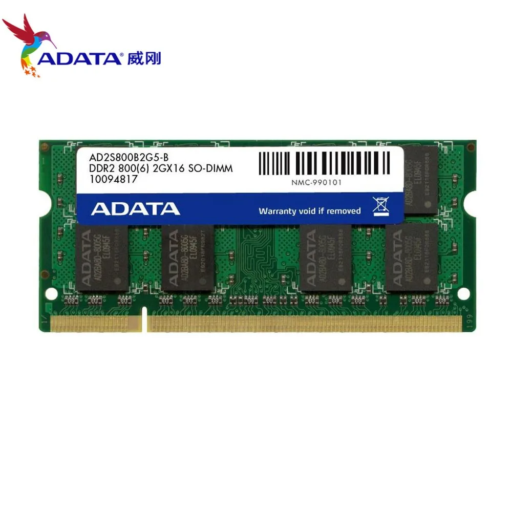 

AData Laptop Memory 2GB 2G 800MHz 2RX8 PC2-6400U DDR2 Notebook RAM SO-DIMM 800 6400 2G 200-PIN