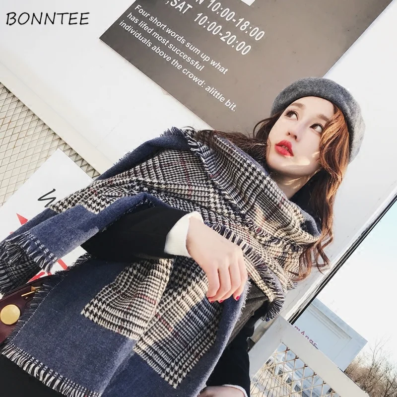 Scarves Women Retro Fashion Plaid Soft Warm Thick Long Scarf European Style Elegant Shawl Female All-match Knitted Scarfs Cute
Scarves Women Retro Fashion Plaid Soft Warm Thick Long Scarf European Style Elegant Shawl Female All-match Knitted Scarfs Cute