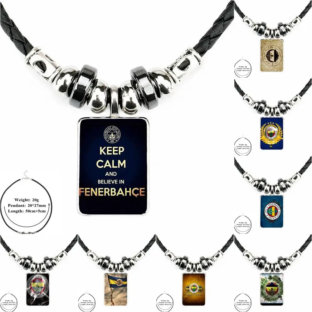 Black Leather Bead Pendant Jewelry With Glass Cabochon Choker Long Pendant Necklace For Women Party Unique Fenerbahce Sk Logo
Black Leather Bead Pendant Jewelry With Glass Cabochon Choker Long Pendant Necklace For Women Party Unique Fenerbahce Sk Logo