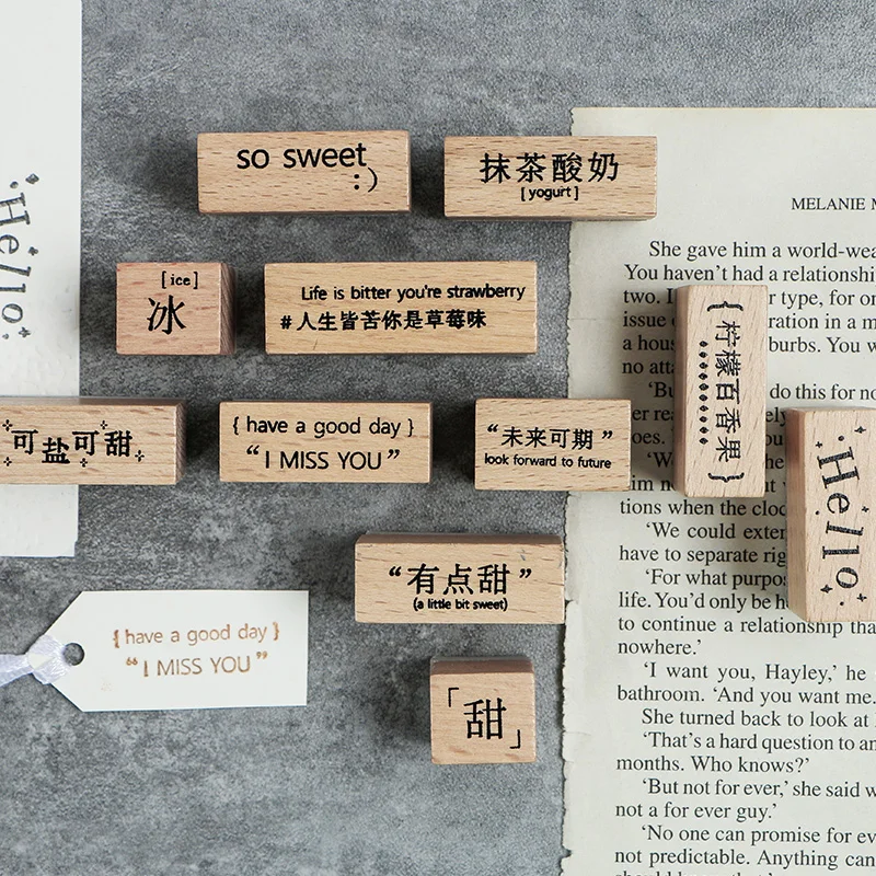 English letter wooden stamps cute Chinese character design planner scrapbooking stationery decoration standard stamp
English letter wooden stamps cute Chinese character design planner scrapbooking stationery decoration standard stamp