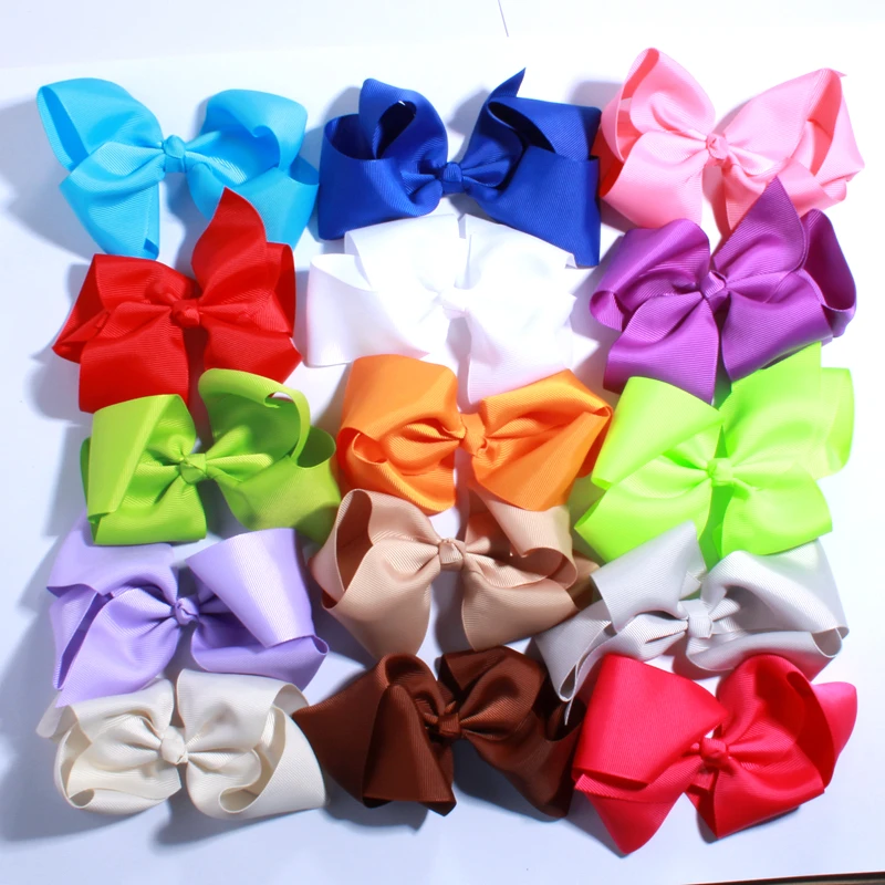 

60PCS 5.5" Big Hairbows For Clip Hair Ribbon Bows Boutique For Headbands Hair Accessories U Pick Colors