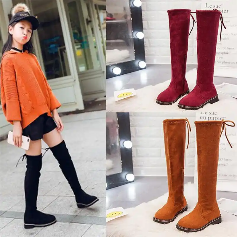 Autumn Winter Girls Boots Children High 