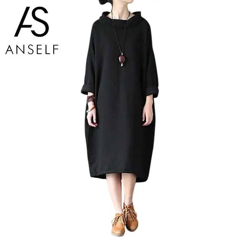 Anself Women Casual Loose Dress Fleece Long Raglan Sleeve 4XL 5XL Big Size Sweatshirts Dress Drawstring Hem Vintage Baggy Dress
Anself Women Casual Loose Dress Fleece Long Raglan Sleeve 4XL 5XL Big Size Sweatshirts Dress Drawstring Hem Vintage Baggy Dress