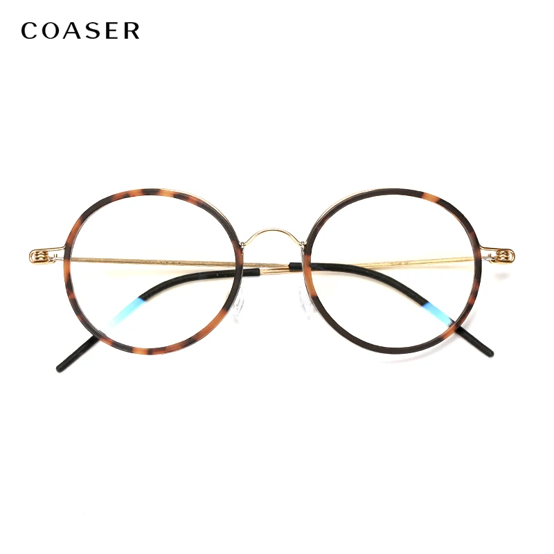 COASER Titanium glasses frame men Retro Round women Optical Prescription Eyeglasses Brand Design myopia glasses spectacle frame
COASER Titanium glasses frame men Retro Round women Optical Prescription Eyeglasses Brand Design myopia glasses spectacle frame