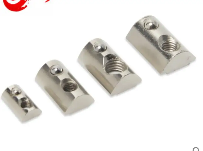 M4 M5 M6 M8 T-Nut Round Roll T Slot Spring Nut 4040//4545 Series Nickel Plated