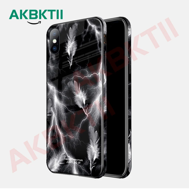 AKBKTII Luxury Feather Glass Case for iphone 7 case Back Feather Tempered Glass for iphone xr case XS Max 8 plus case 6s Cover
AKBKTII Luxury Feather Glass Case for iphone 7 case Back Feather Tempered Glass for iphone xr case XS Max 8 plus case 6s Cover