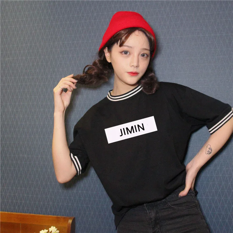 KPOP jin suga Summer women Korean black White Letters printed Short sleeved T-shirt k-pop harajuku tshirt k pop tops t shirts
KPOP jin suga Summer women Korean black White Letters printed Short sleeved T-shirt k-pop harajuku tshirt k pop tops t shirts