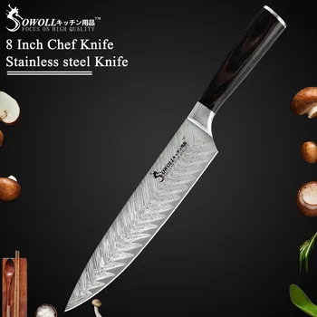 Sowoll High Quality Stainless Steel Kitchen Knife Fish Bone Pattern Blade 8 inch Chef Knife Fruit Vegetables Kitchen Steel Knife
Sowoll High Quality Stainless Steel Kitchen Knife Fish Bone Pattern Blade 8 inch Chef Knife Fruit Vegetables Kitchen Steel Knife