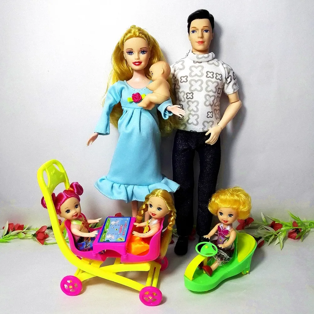 Fashion Doll Toys Family 6 People Dolls Suits 1Mom/1Dad /3 Little Kelly Girl /1Baby Son/2 Baby Carriage Real Pregnant Doll Gifts
Fashion Doll Toys Family 6 People Dolls Suits 1Mom/1Dad /3 Little Kelly Girl /1Baby Son/2 Baby Carriage Real Pregnant Doll Gifts