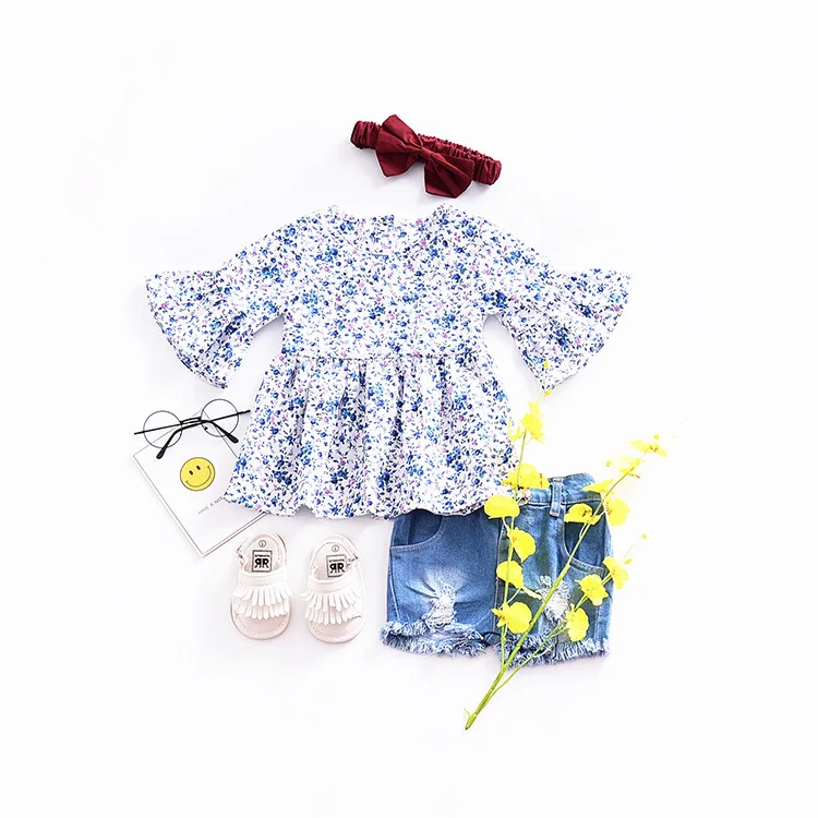 Mother nest Floral Summer Cute Girls Baby Half Sleeves Dress Cotto Puff Newborn Clothes Children Kids Flower Infant Princess (21)