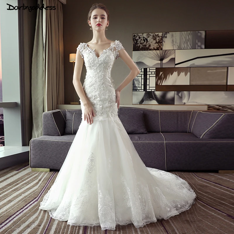2019 Sexy Mermaid Wedding Dress African Lace Cap Sleeve Mermaid Wedding Gown Luxury Bridal Dress Real Photo vestido de novia
2019 Sexy Mermaid Wedding Dress African Lace Cap Sleeve Mermaid Wedding Gown Luxury Bridal Dress Real Photo vestido de novia